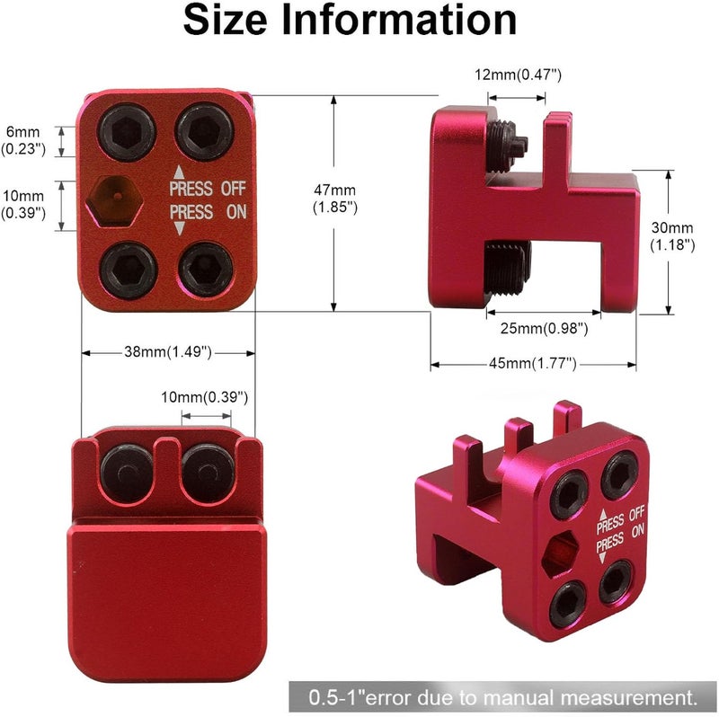 YOMIRACING Master Link Press Tool For Drag Specialties Motorcycle ATV 520 525 530 Bike Chain Tool Motorcycle Chain Tool Motorcycle Chain Rivet Tool(RED) - Image 3
